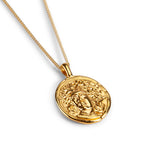 Small Ancient Greek Coin Necklace in Silver with 24ct Gold