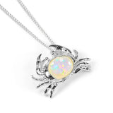 Crab Necklace in Silver & Ethiopian Opal