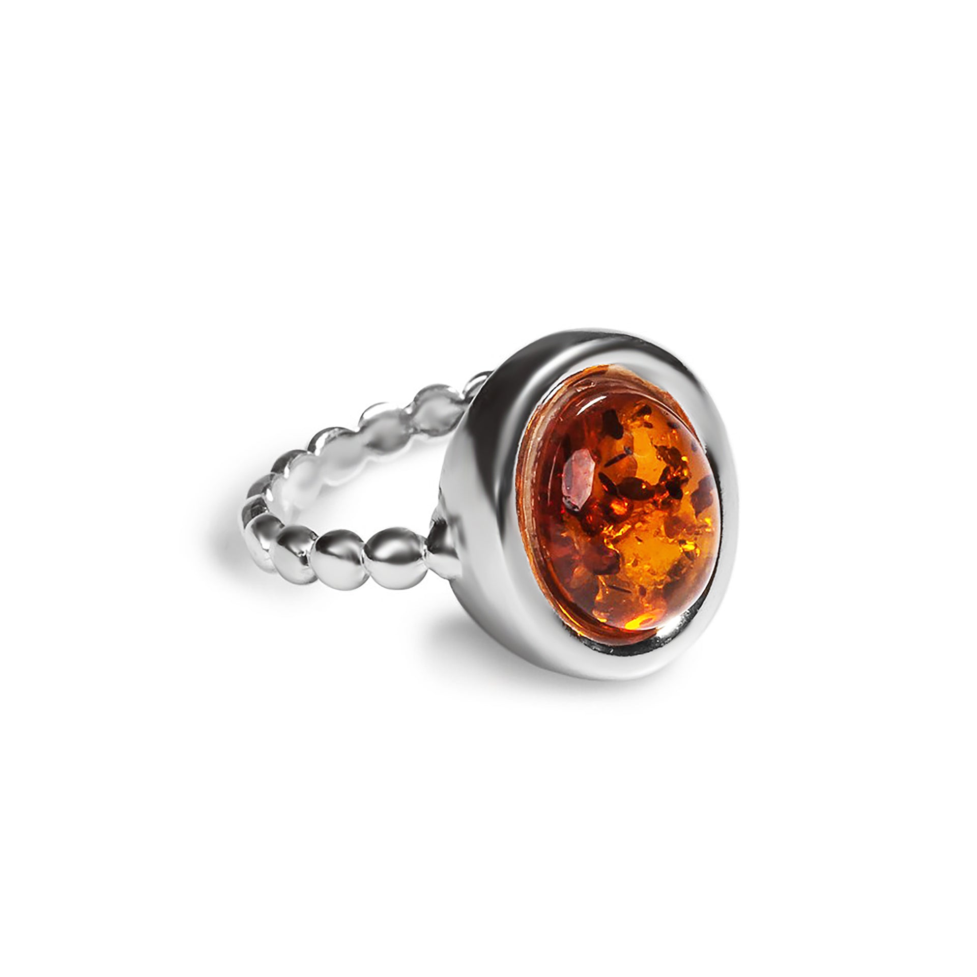 Large Oval Delicate Ring Amber