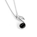 Quaver Music Note Necklace in Silver with 24ct Gold Plate & Black Onyx