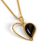 Heart Necklace in Silver and Black Onyx