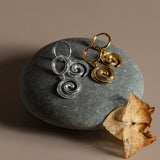 90s Swirl Hoop Earrings in Sterling Silver with 24ct Gold