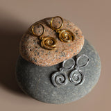 90s Swirl Hoop Earrings in Sterling Silver with 24ct Gold