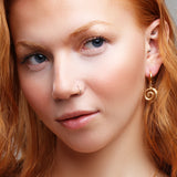 90s Swirl Hoop Earrings in Sterling Silver with 24ct Gold