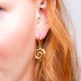 90s Swirl Hoop Earrings in Sterling Silver with 24ct Gold
