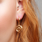 90s Swirl Hoop Earrings in Sterling Silver with 24ct Gold