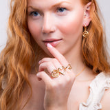 90's Swirl Ring in Silver with 24ct Gold