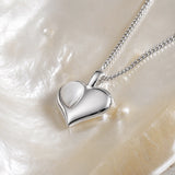 June Birthstone Heart Necklace in Silver & Pearl