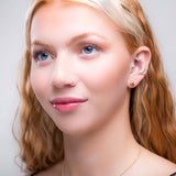 Miniature Acorn Stud Earrings in Silver with 24ct Gold