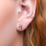 Miniature Acorn Stud Earrings in Silver