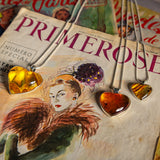 Statement Heart Cognac Amber and Silver Necklace - Natural Designer Gemstone