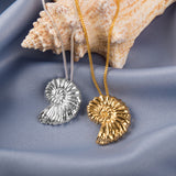 Ammonite Fossil Necklace in Sterling Silver