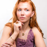 Ammonite Fossil Necklace in Sterling Silver with 24ct Gold