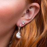 Miniature Ammonite Stud Earrings in Sterling Silver
