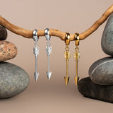 Arrow Hoop Drop Earrings in Sterling Silver