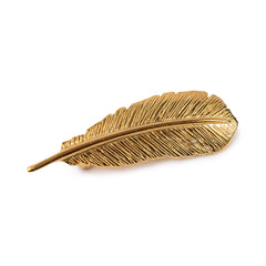 Bird Feather Brooch in Silver with 24ct Gold