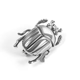 Egyptian Scarab Beetle Brooch in Sterling Silver