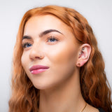 Bass Clef Music Note Stud Earrings in 24ct Gold