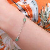 Bead Bracelet in Silver and Aventurine
