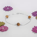 Bead Bracelet in Silver and Desert Picture Jasper