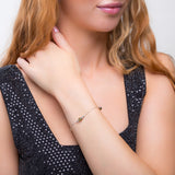 Bead Bracelet in Silver and Gold Hematite