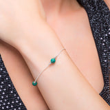 Bead Bracelet in Silver and Natural Turquoise