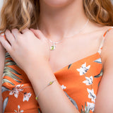Bead Bracelet in Silver and Peridot