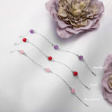 Bead Bracelet in Silver and Rose Quartz