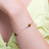 Bead Bracelet in Silver and Tiger's Eye