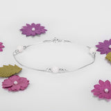 Bead Bracelet in Silver and White Shell