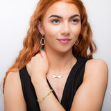 Bead Tube Bracelet in Silver and Peridot