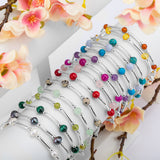 Bead Tube Bangle in Silver and Gold Hematite