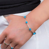 Bead Tube Bangle in Silver and Turquoise