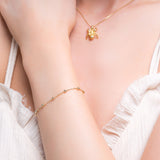 14ct Gold Plated Bead Chain Bracelet in 925 Sterling Silver