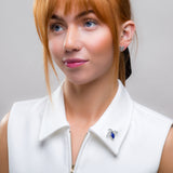 Honey Bee Brooch in Silver and Lapis Lazuli