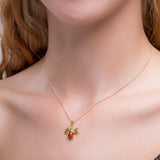 Miniature Bumble Bee Necklace in Silver with 24ct Gold & Amber