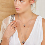 Large Bumble Bee Necklace in Silver and Amber