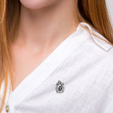 Egyptian Scarab Beetle Brooch in Sterling Silver