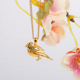 Silver with 24ct Gold Garden Bird / Robin Necklace