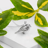 Silver Garden Bird / Robin Necklace