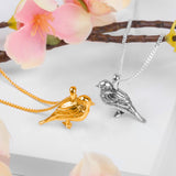 Silver with 24ct Gold Garden Bird / Robin Necklace