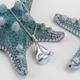 Large Sailboat / Boat / Yacht Necklace in Silver & Larimar