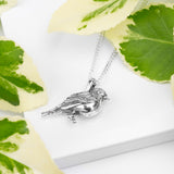 Silver Garden Bird / Robin Necklace