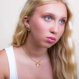 Beautiful Buttercup Necklace in Silver with 24ct Gold and Yellow Amber