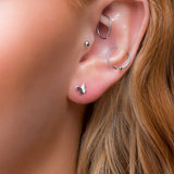 Tiny Butterfly Stud Earrings in Silver