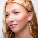 Tiny Butterfly Stud Earrings in Silver with 24ct Gold