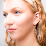 Cat Drop Earrings in Silver and Tiger's Eye