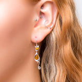 Cat Drop Earrings in Silver and Tiger's Eye