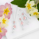 Cat Necklace in Silver and Rose Quartz