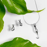 Miniature Cat Necklace in Silver